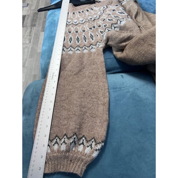 Max Edition Fair Isle Knit Cardigan Sweater Womens XL Beige Effortless cabincore - Picture 8 of 8